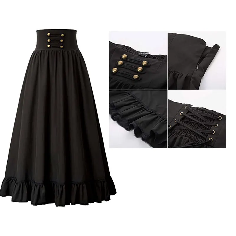 High Waist Victorian Maxi Skirt