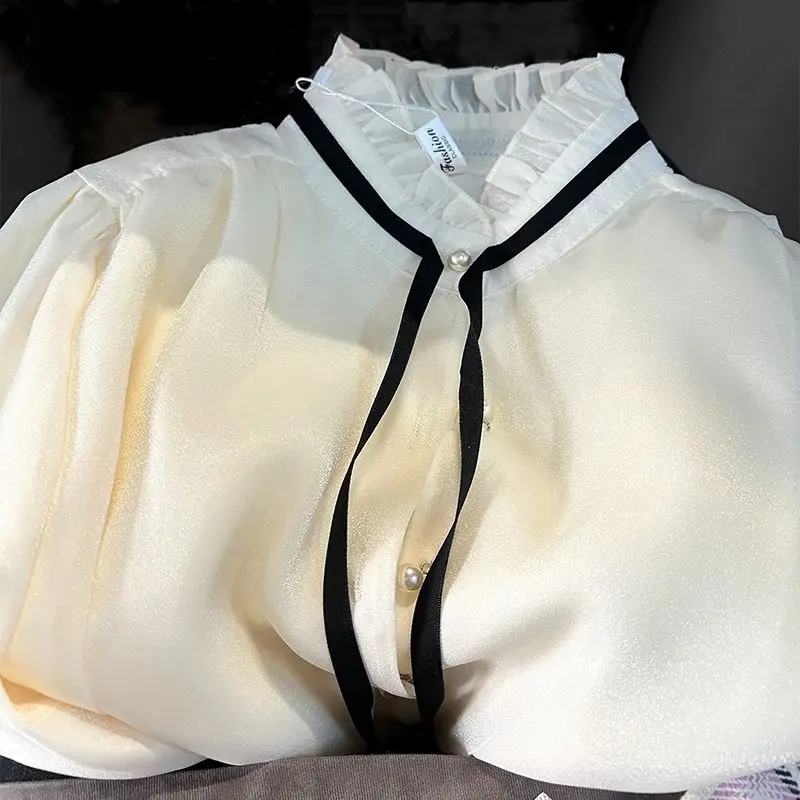 Beautiful French Collar Chiffon Blouse