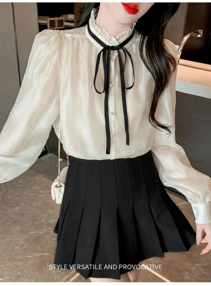 Beautiful French Collar Chiffon Blouse