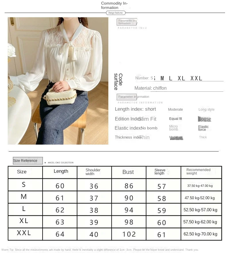 Korean  Butterfly Bow Long Sleeved Chiffon Blouse