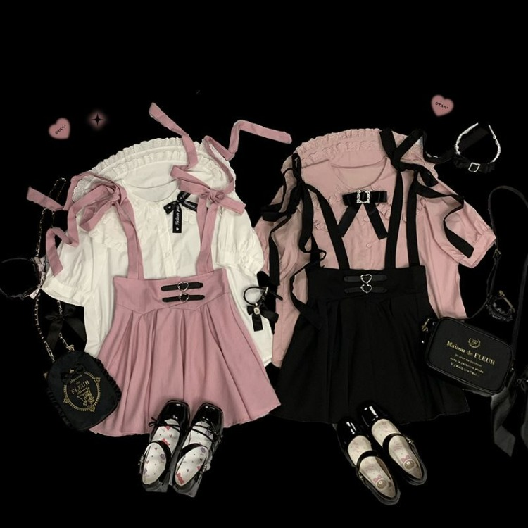 Japanese Cute Lolita Lace Short Suspender Skirts