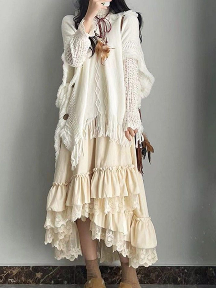 Lace Velvet Vintage French Boho Skirts