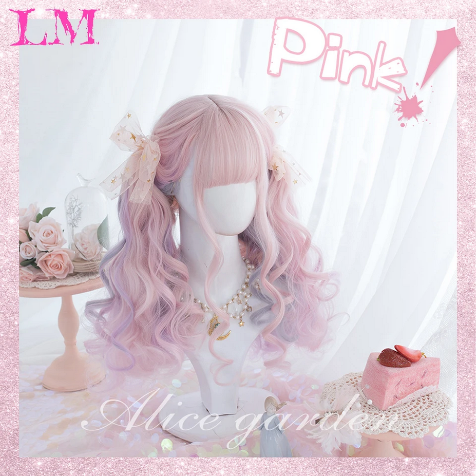 Cosplay Lolita Long Ombre Candy Pink Wigs