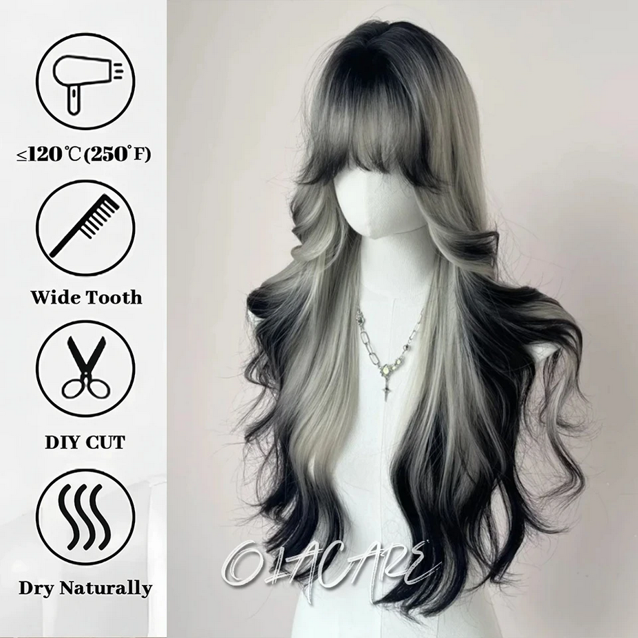 Black And Gray Ombre Cosplay Wigs