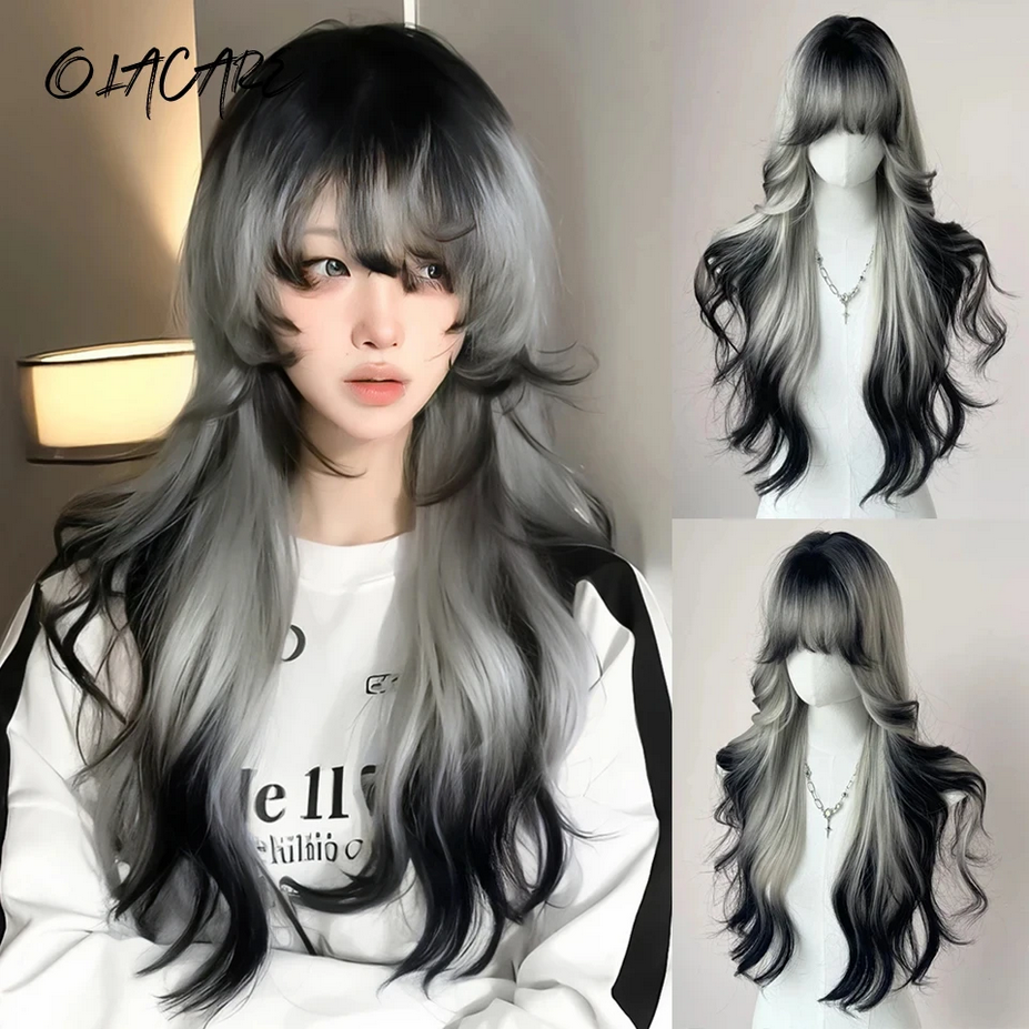 Black And Gray Ombre Cosplay Wigs