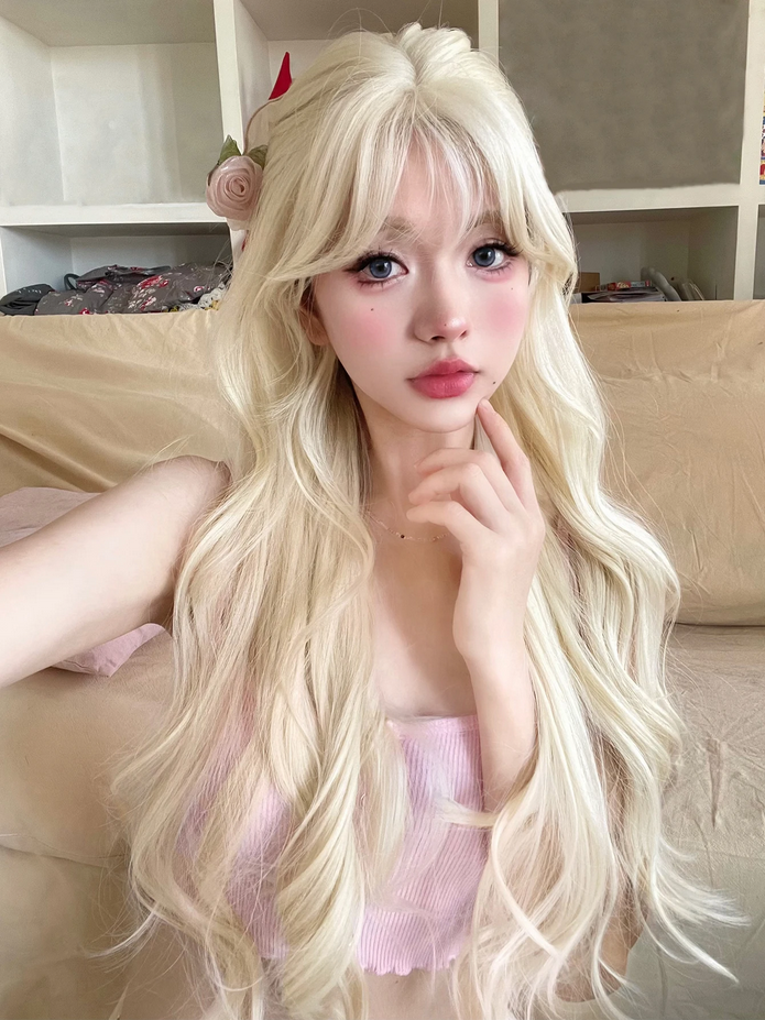 28 Inch Natural Blonde Pretty Lolita Synthetic Wigs