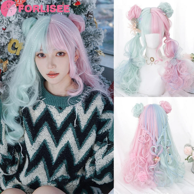 Cotton Candy Pink Ombre Cosplay Synthetic Wigs