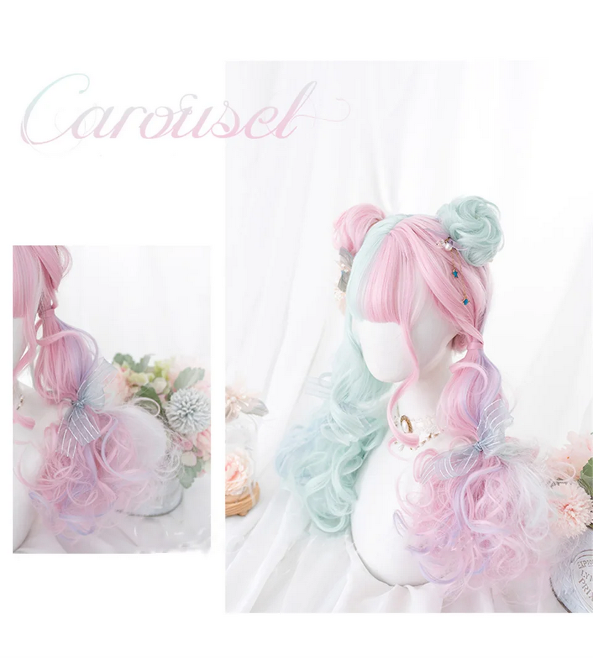 Cotton Candy Pink Ombre Cosplay Synthetic Wigs