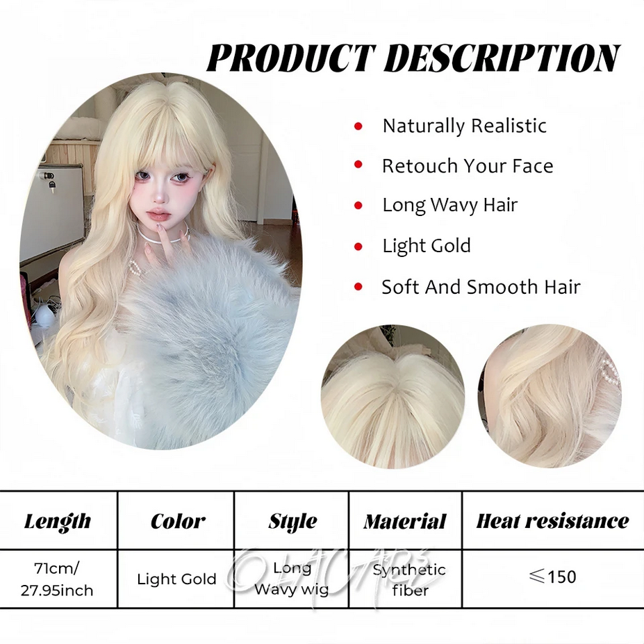 Blonde Cosplay Lolita Wig with Bangs