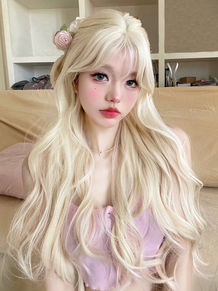28 Inch Natural Blonde Pretty Lolita Synthetic Wigs