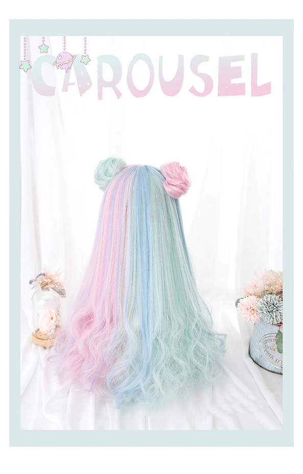 Cotton Candy Pink Ombre Cosplay Synthetic Wigs