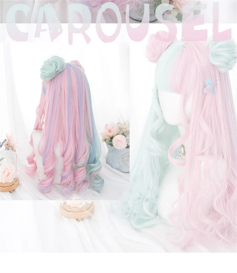 Cotton Candy Pink Ombre Cosplay Synthetic Wigs