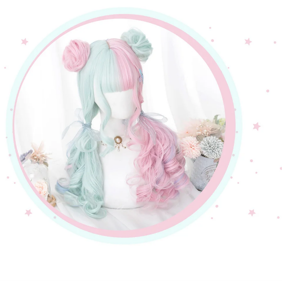 Cotton Candy Pink Ombre Cosplay Synthetic Wigs