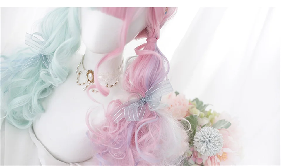 Cotton Candy Pink Ombre Cosplay Synthetic Wigs