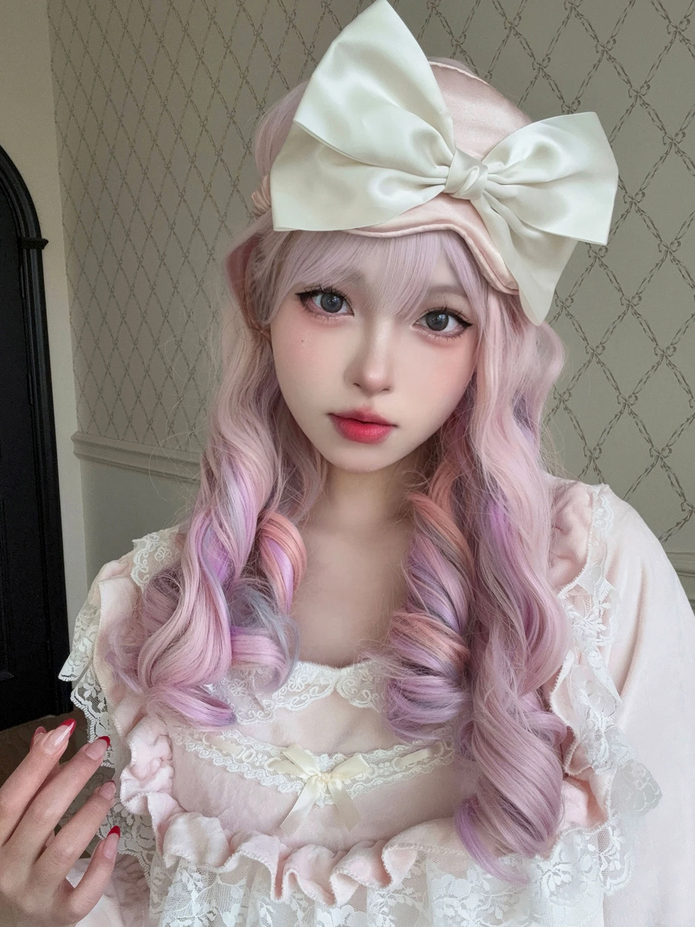 20 Inch Lolita Cherry Blossom Pink Synthetic Wigs