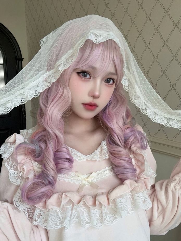 20 Inch Lolita Cherry Blossom Pink Synthetic Wigs