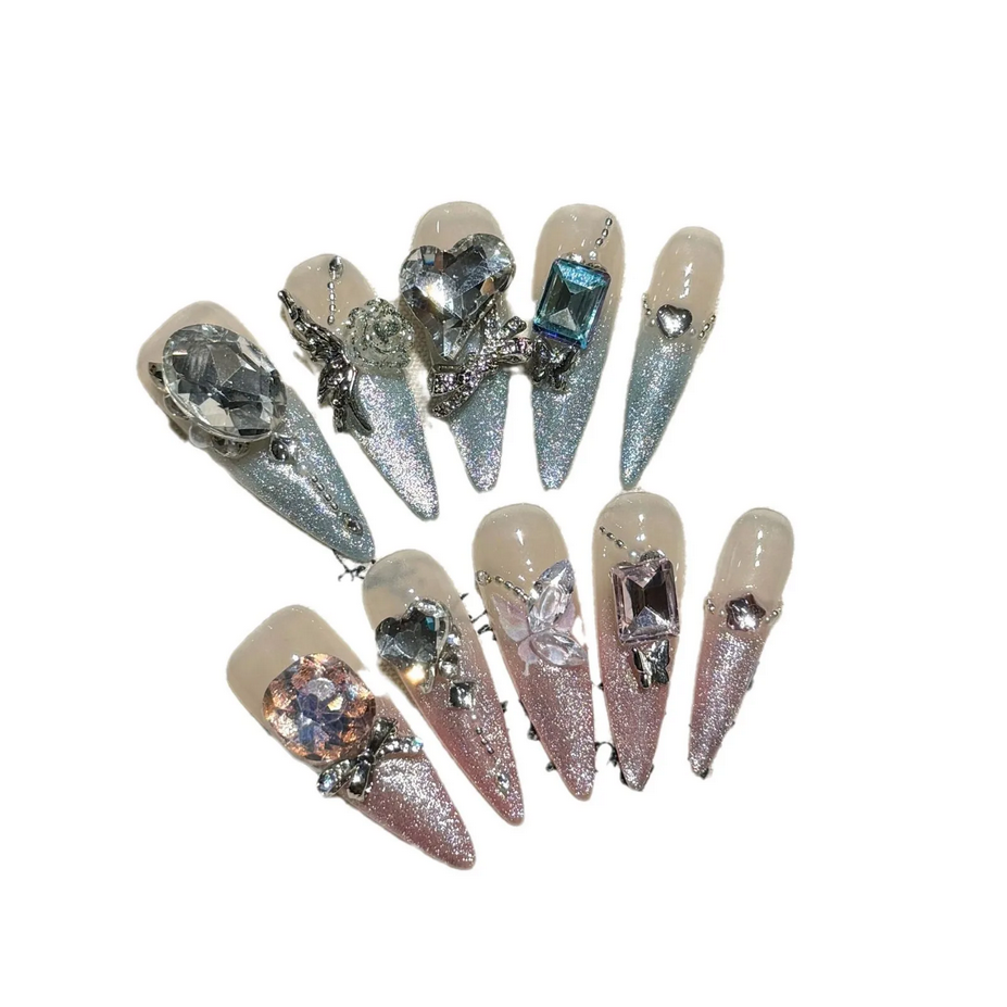 10pcs Luxury French Style Handmade False Nails