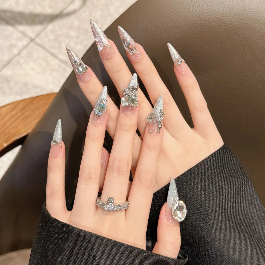 10pcs Luxury French Style Handmade False Nails