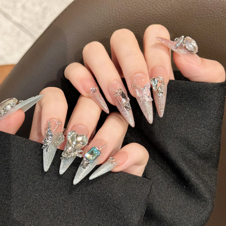 10pcs Luxury French Style Handmade False Nails