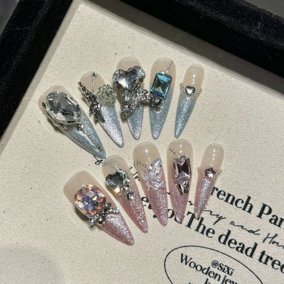 10pcs Luxury French Style Handmade False Nails