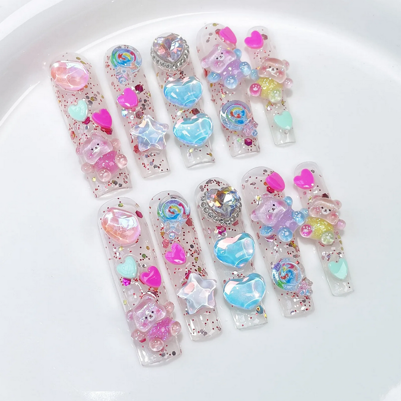 Kawaii Candy Bear Press on Nails