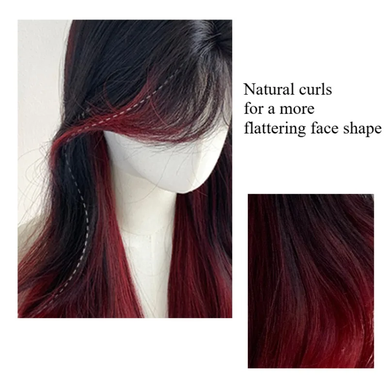Red Black Ombre  Heat Resistant Lace Front Wig