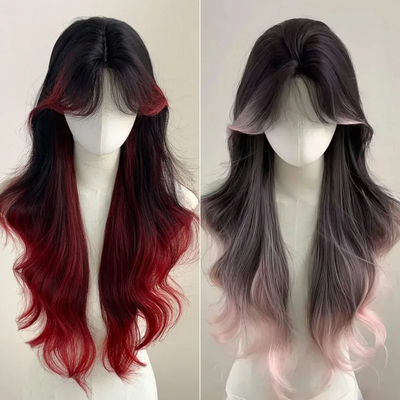 Red Black Ombre  Heat Resistant Lace Front Wig