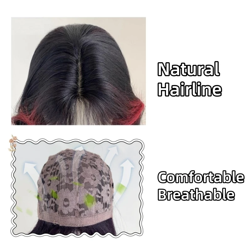 Red Black Ombre  Heat Resistant Lace Front Wig