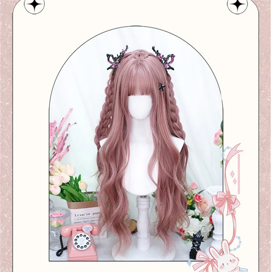 Pink Cosplay Heat Resistant Synthetic Lolita Wig