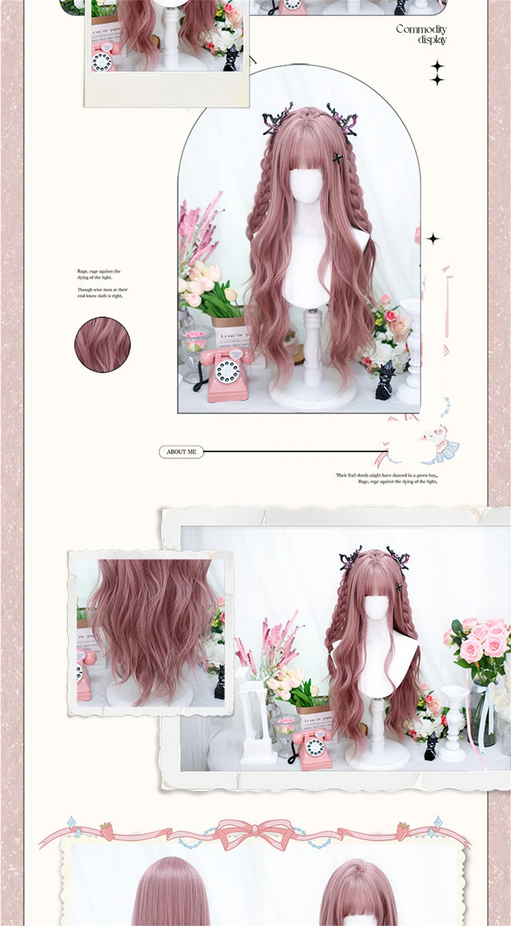 Pink Cosplay Heat Resistant Synthetic Lolita Wig