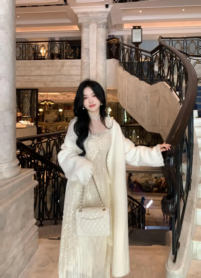 Korean Apricot Lace Princess Party Dress