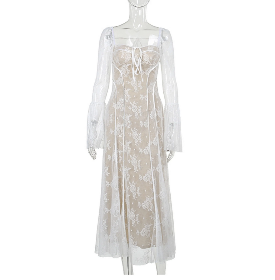 Women Luxury Vintage Bodycon Lace Dress
