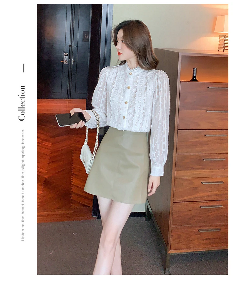 Elegant Vintage Lace White Blouse