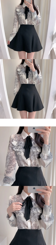 Fashion Long Sleeve Doll Collar Women&#39;s Blouse