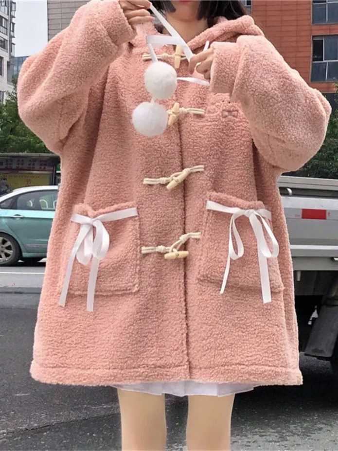 Winter Kawaii Loose Wool Coat