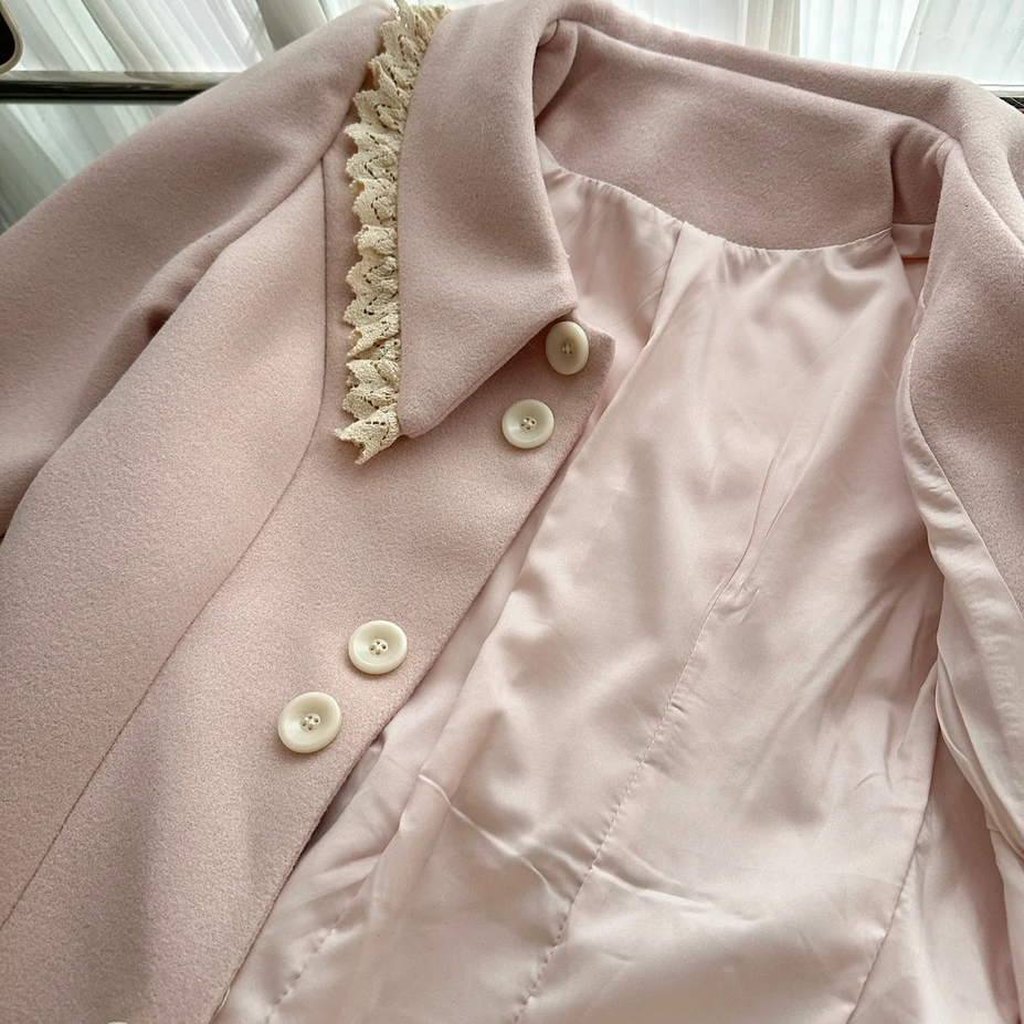 French Elegant Pink Luxury Faux Fur Coat