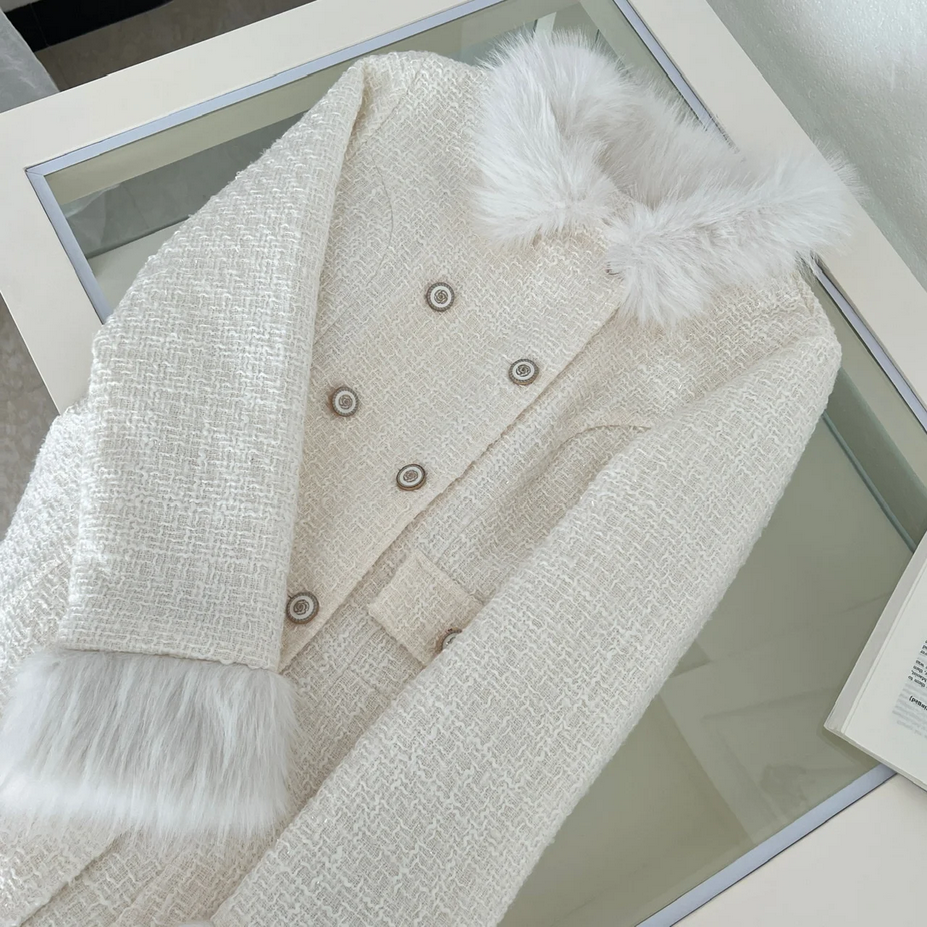 Autumn and Winter Sweet Elegant Bow Coat