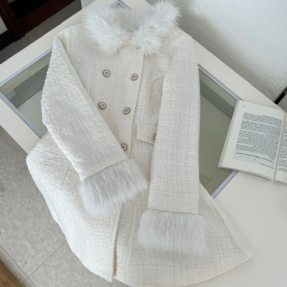 Autumn and Winter Sweet Elegant Bow Coat