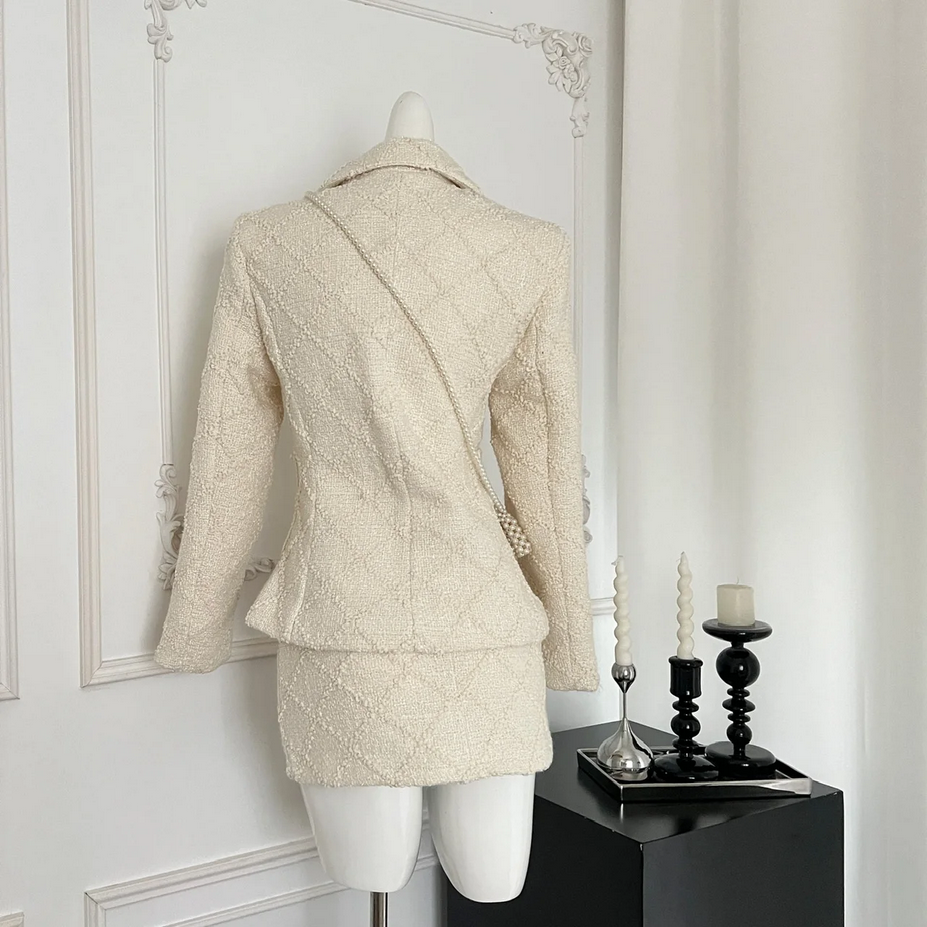 French Elegant Women&#39;s Top and Skirt Set