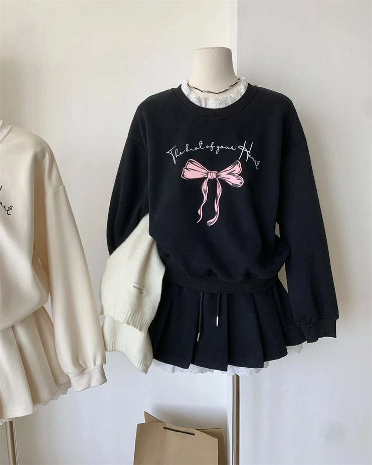 Women Korean Girl Y2k Ballet Core Outfits 2 Piece Set