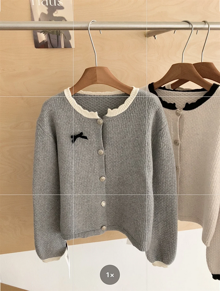 Korean Long Sleeve Cardigan and Mini Pleated Skirt 2 Piece Set