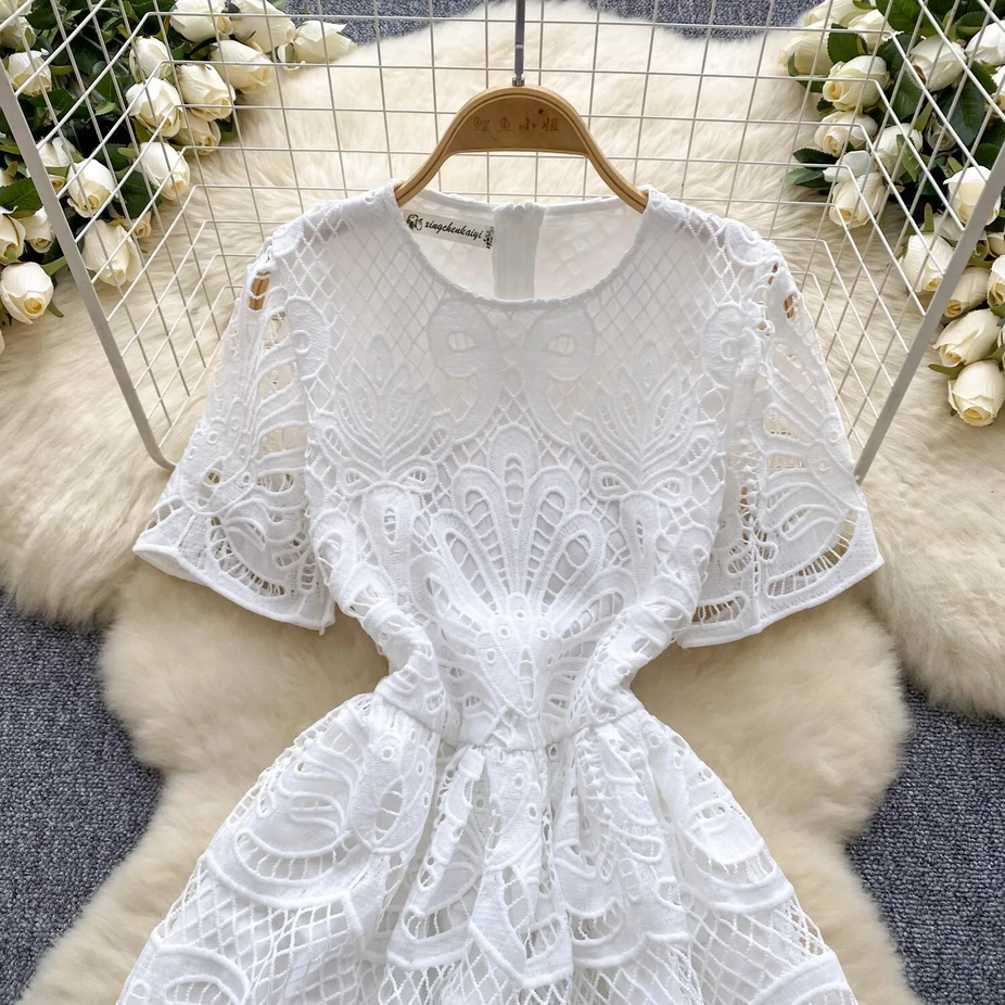 Summer Embroidery Lace Party Dress