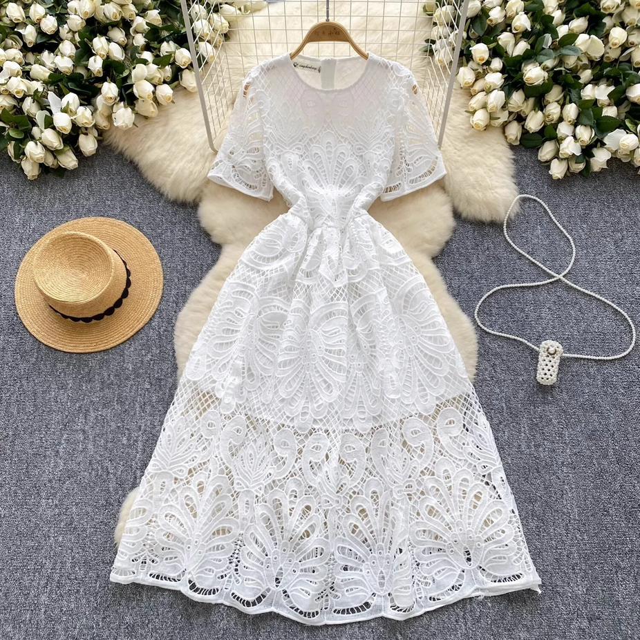 Summer Embroidery Lace Party Dress
