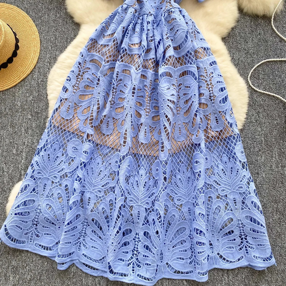 Summer Embroidery Lace Party Dress