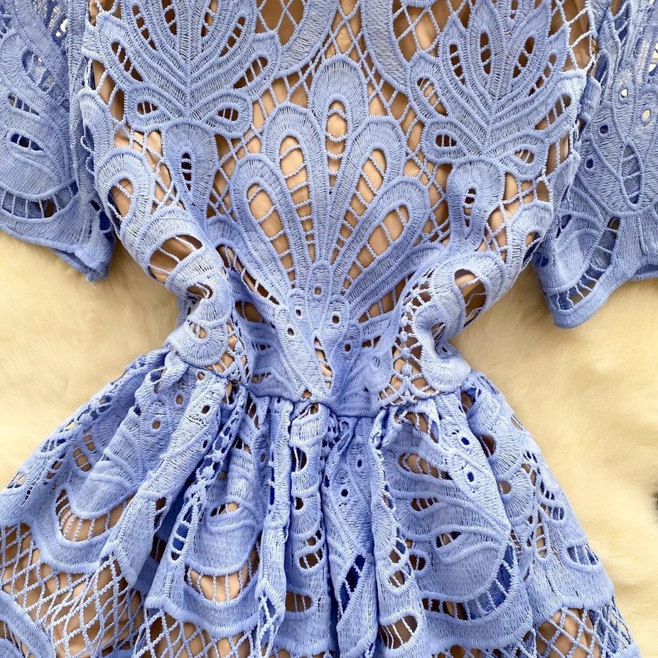 Summer Embroidery Lace Party Dress