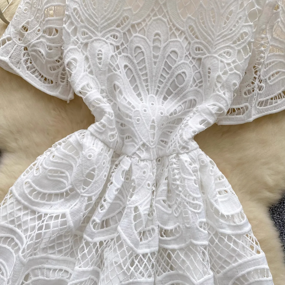 Summer Embroidery Lace Party Dress