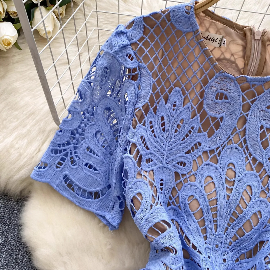 Summer Embroidery Lace Party Dress