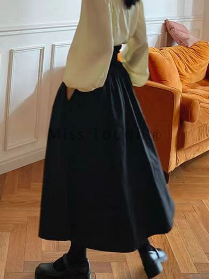 Vintage Victorian Lace up B ack Long Skirt