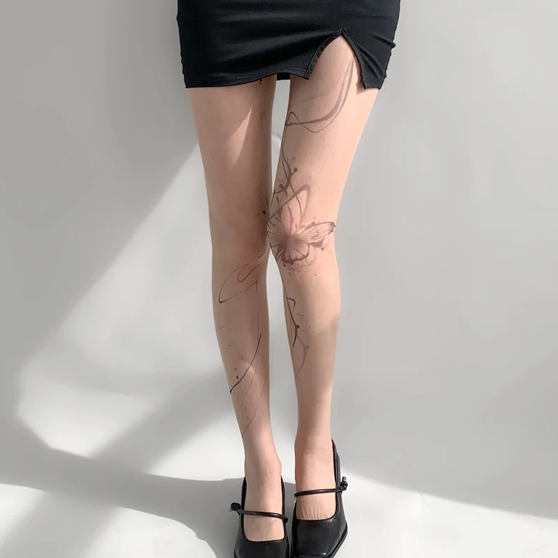 Skin Tone Printed Stockings