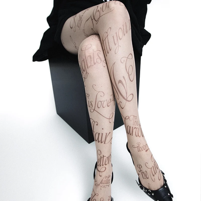 Skin Tone Printed Stockings